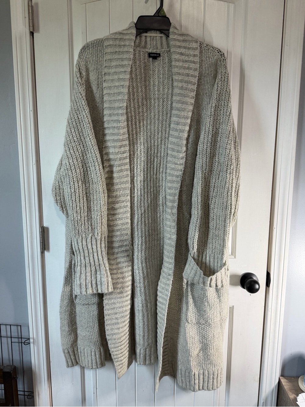 TORRID Cream Open-Front Chunky Ribbed Long Length Cardigan